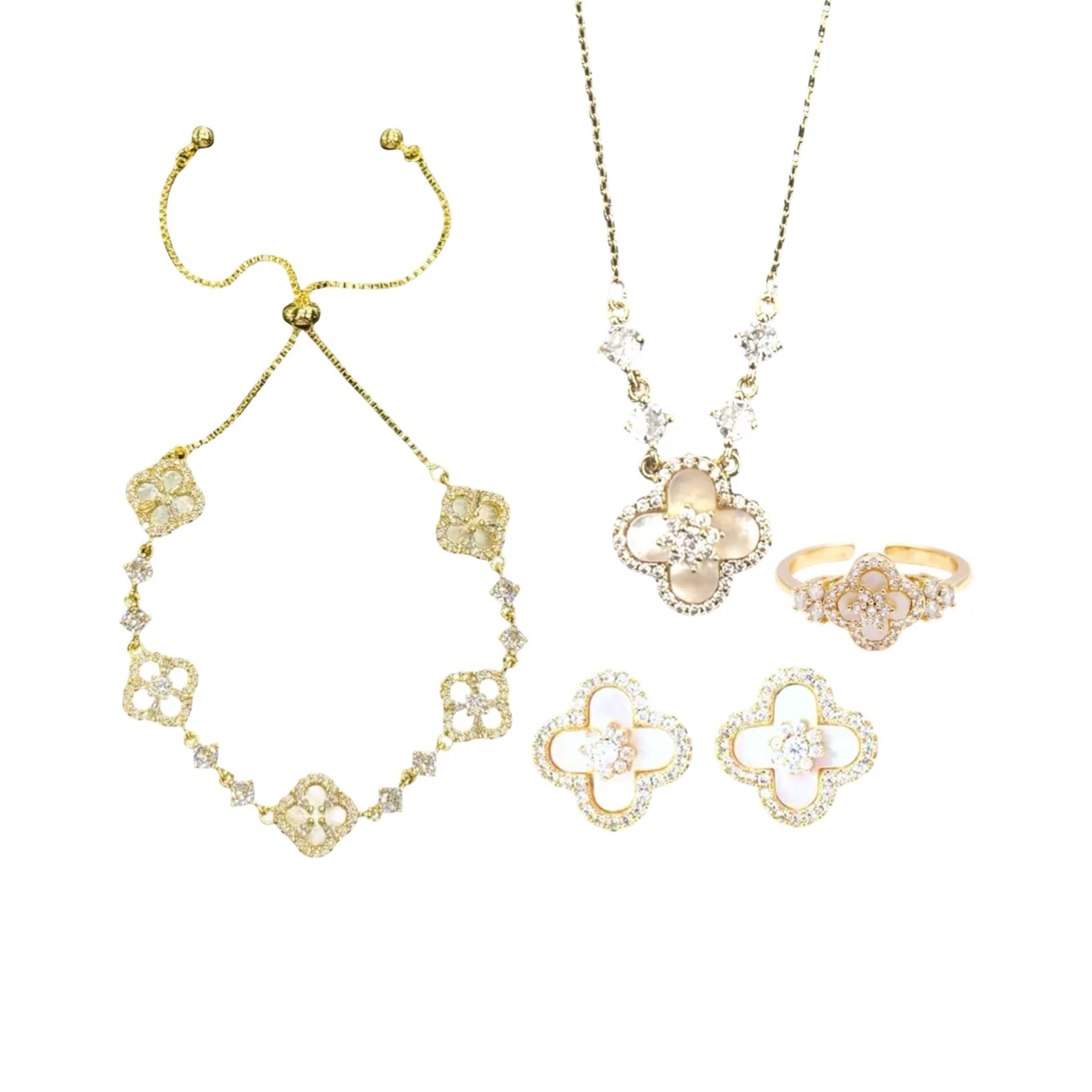 Gold Sakura Set（necklace/bracelet/earing/ring）