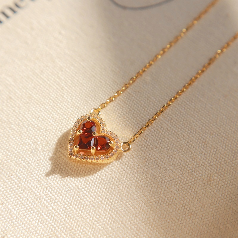 Ruby heart -【Necklace】| 925 silver