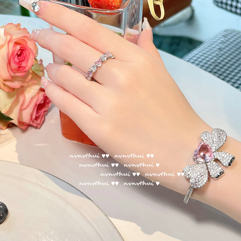 Candy pink heart-Bangle  / Necklace / Ring / Earrings