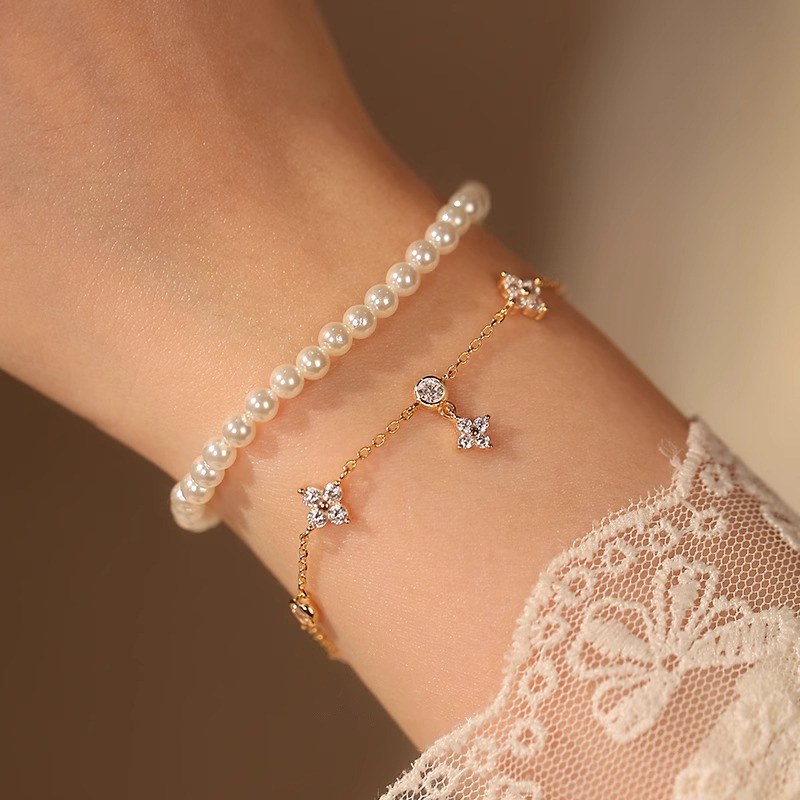Sakura Tassel Zircon Bracelet