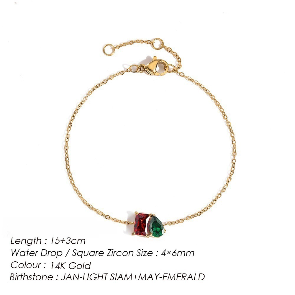 December Birthstone Romantic Teardrop Square Bracelet