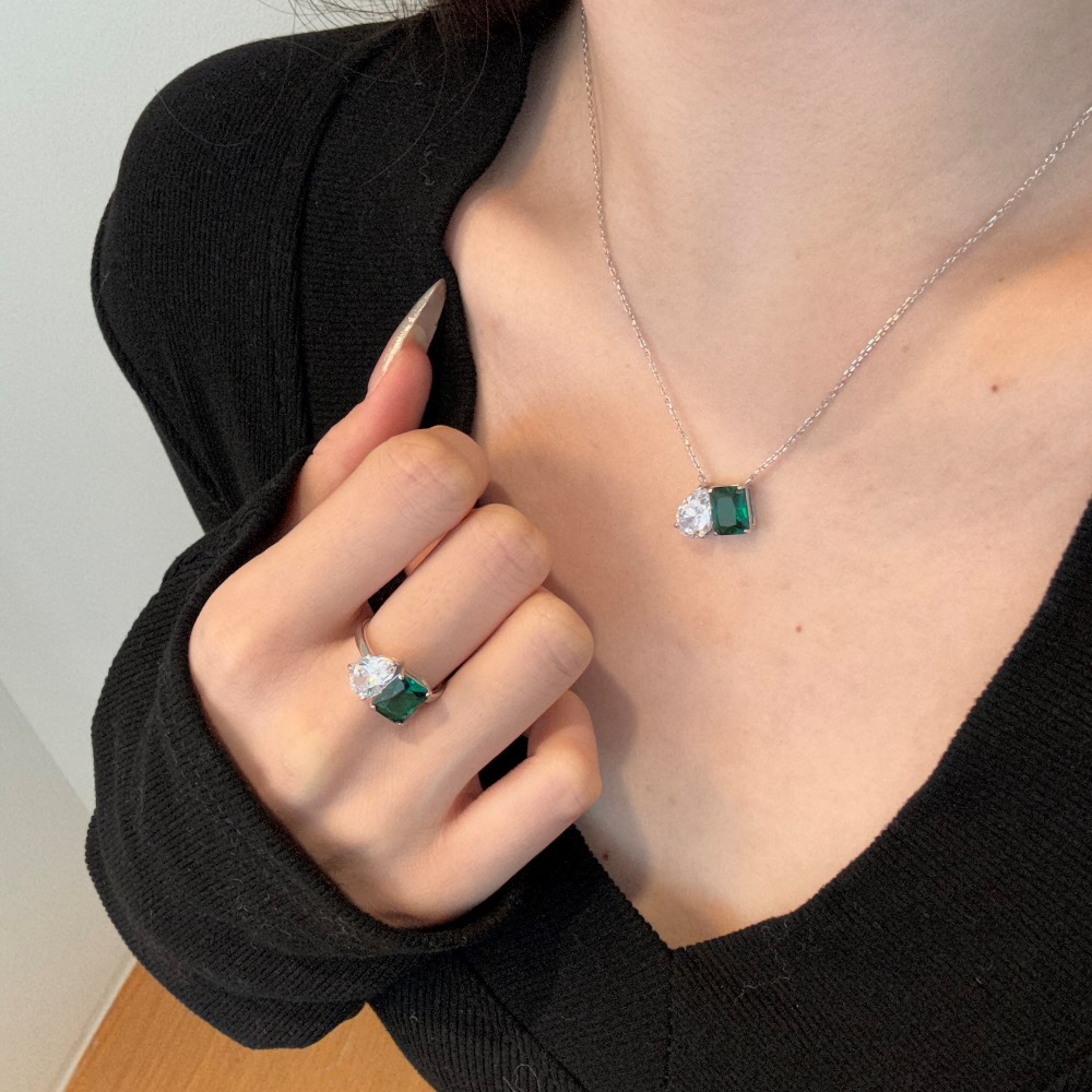 S925 Sterling Silver Water Drop -Necklace / Ring / Earrings / Set