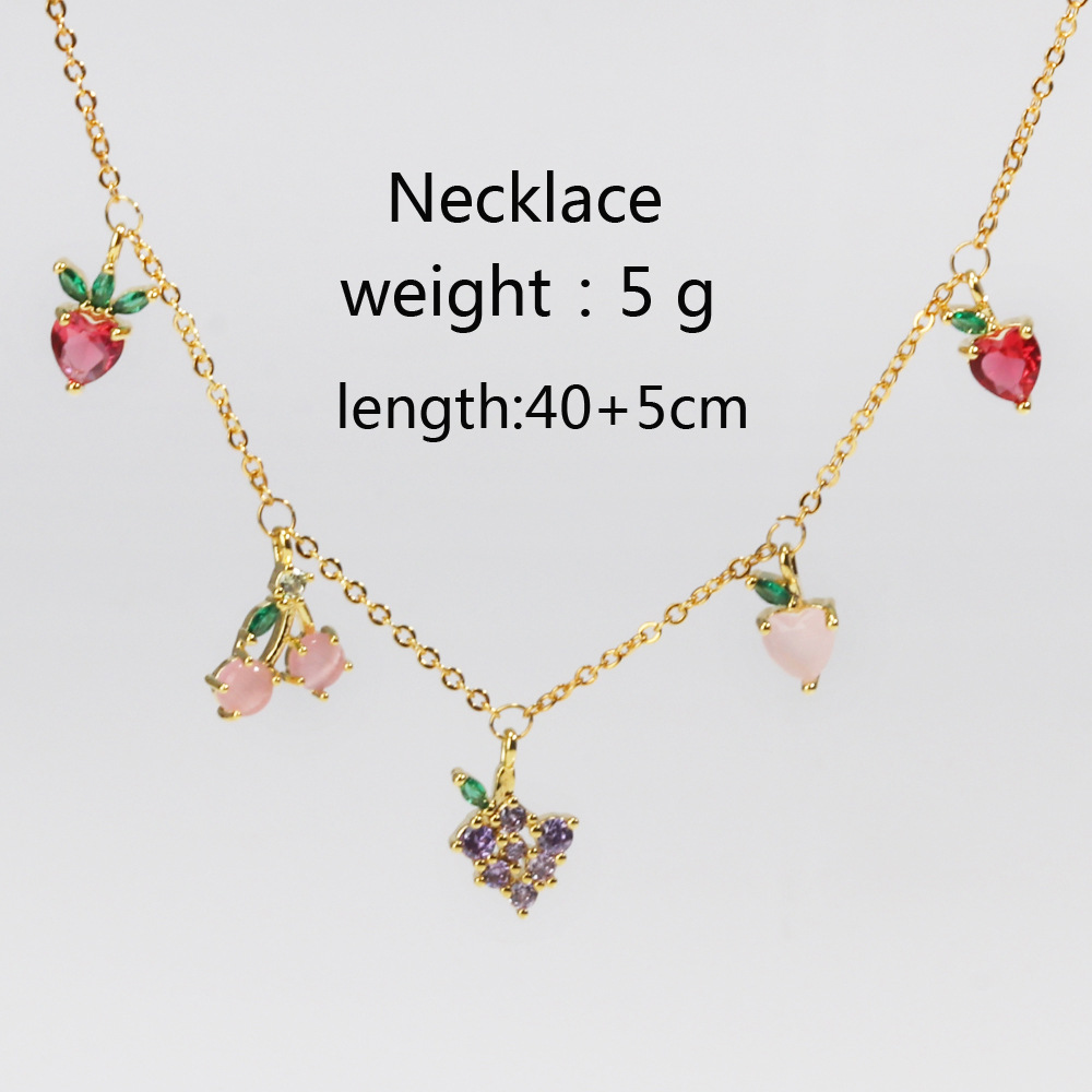 Cherry & Peach Tropical Fruit Clavicle Necklace/Bracelet