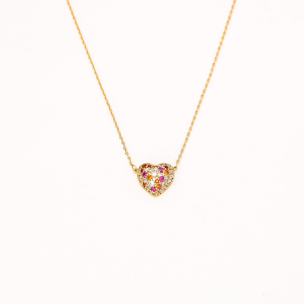 Heart-Shaped Colored Necklace / Earrings
