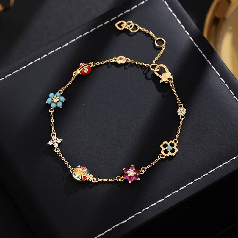 Ladybug & Flower Bracelet/Necklace