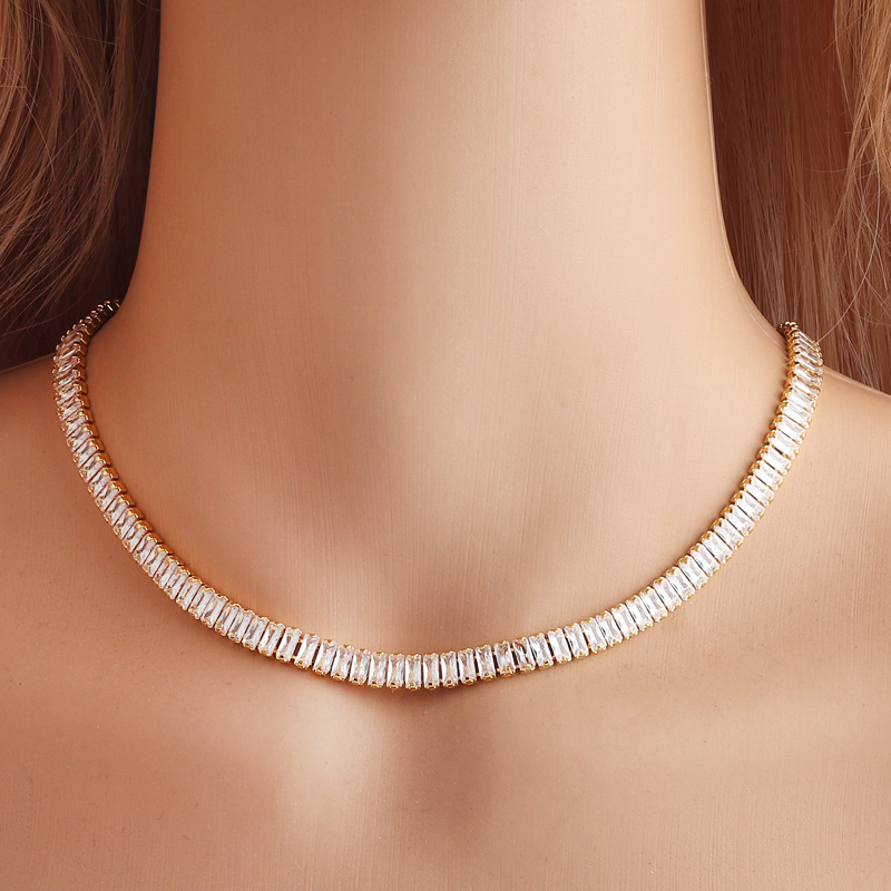 Cubic Zirconia Full-Diamond Necklace, Earrings & Bracelet