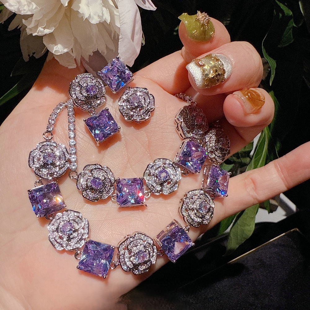 Rose Pink - Necklace/Bracelet/Earrings/Set