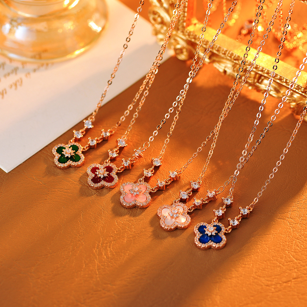 Sakura  Necklace（pink/gold/silver/blue/red）