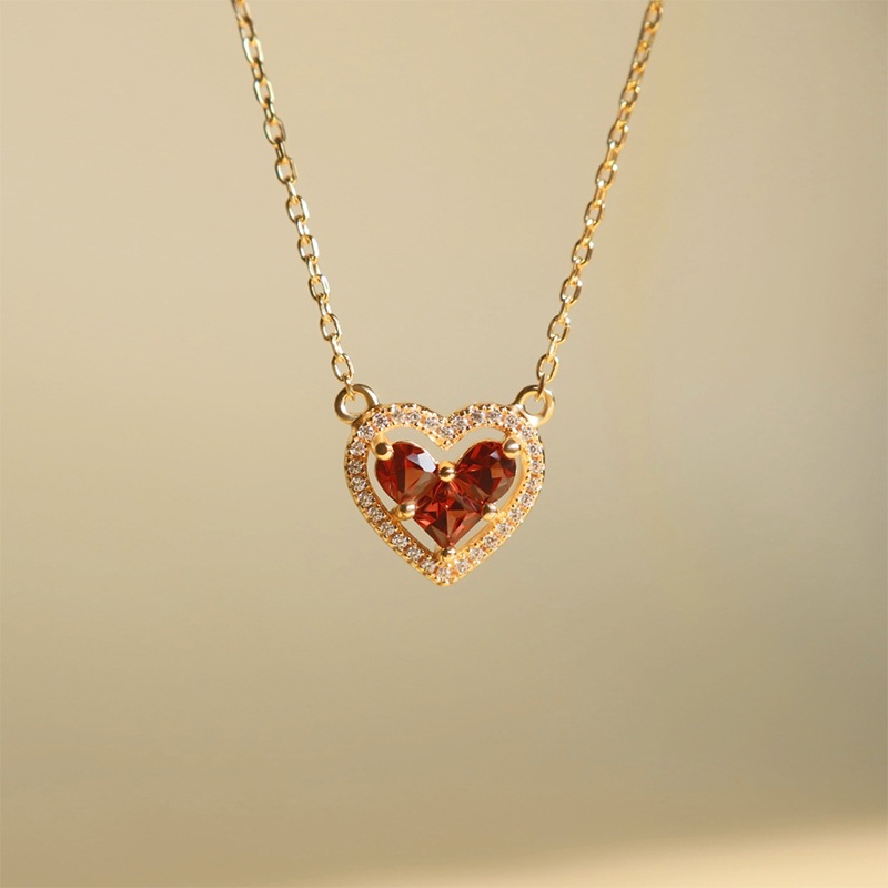 Ruby heart -【Necklace】| 925 silver