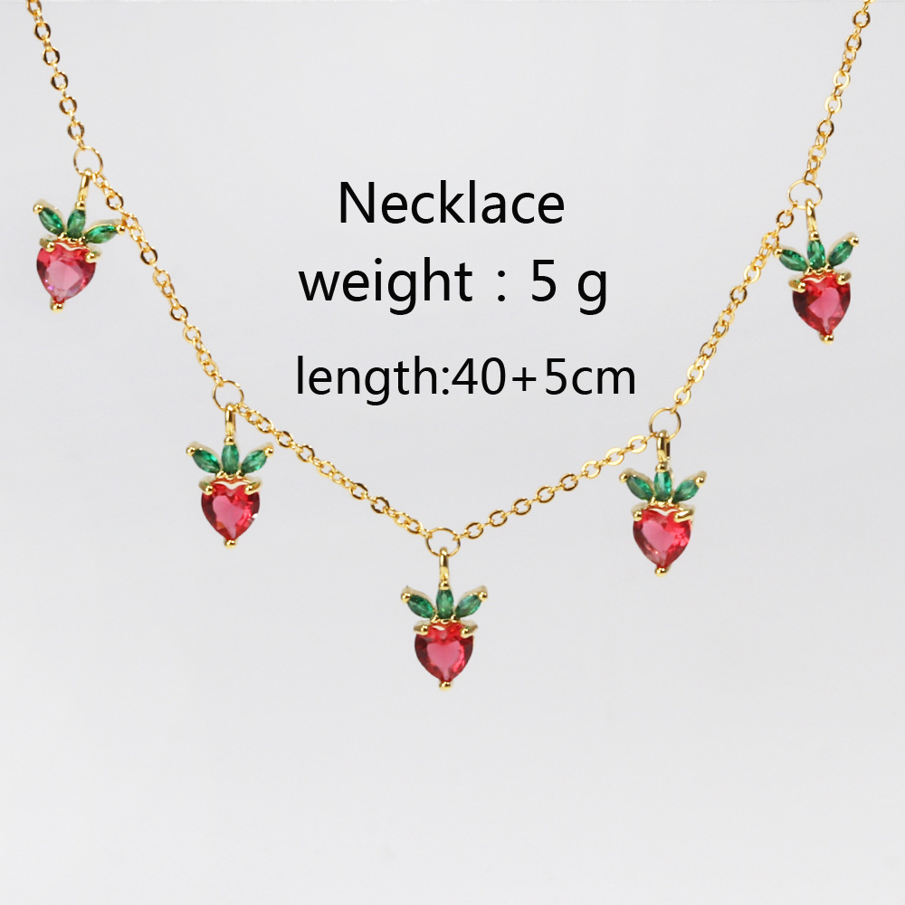 Cherry & Peach Tropical Fruit Clavicle Necklace/Bracelet
