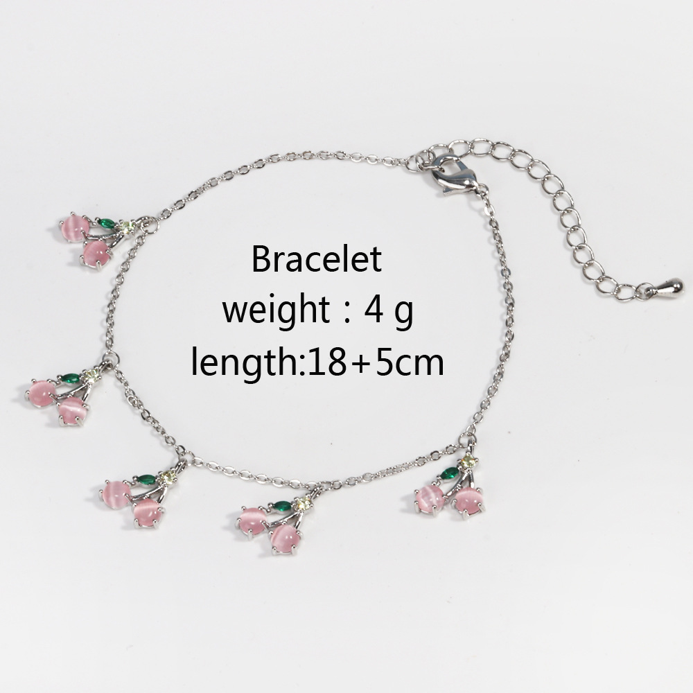 Cherry & Peach Tropical Fruit Clavicle Necklace/Bracelet
