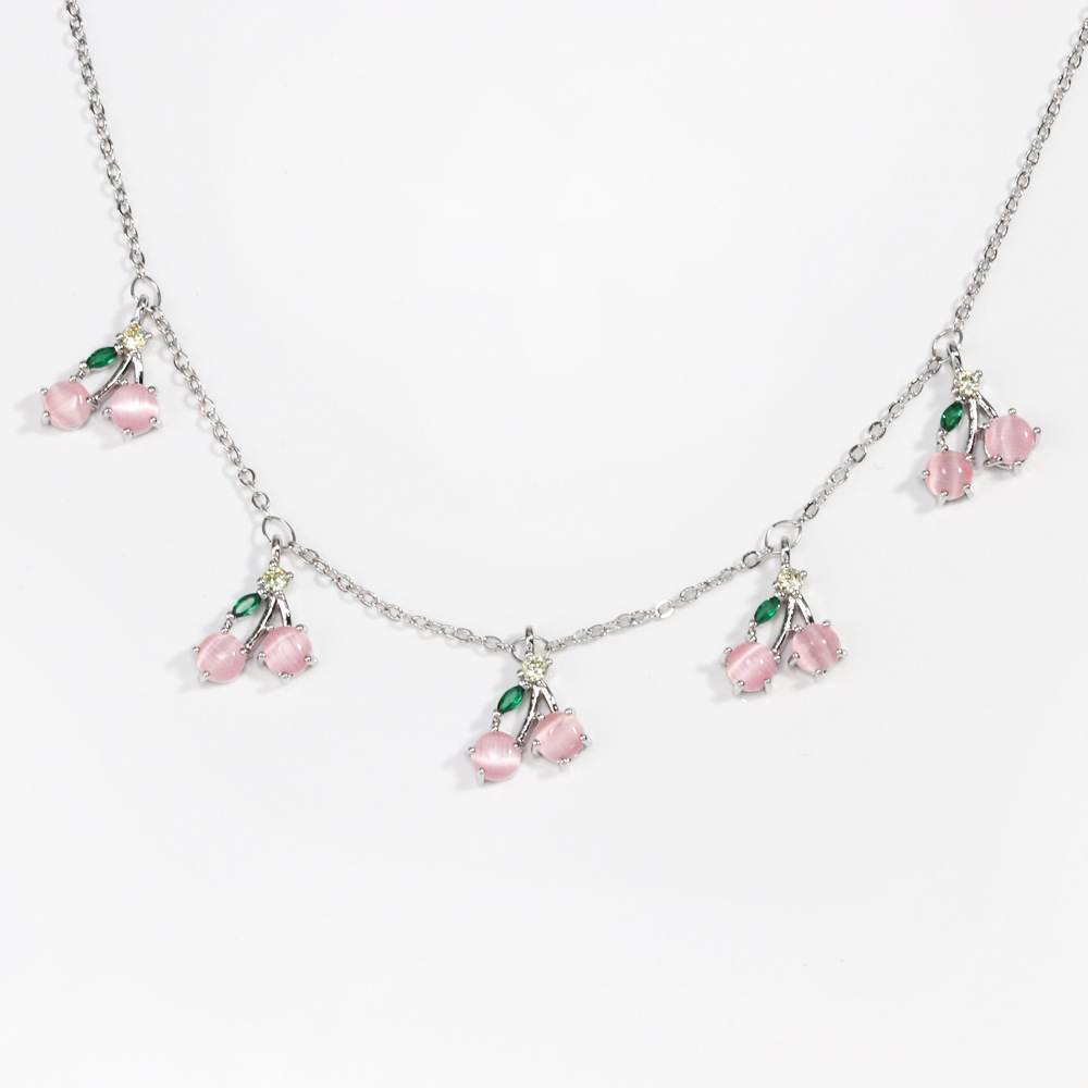 Cherry & Peach Tropical Fruit Clavicle Necklace/Bracelet