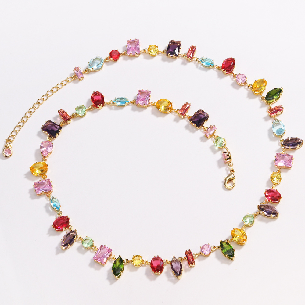 Colorful Crystal Charm Bracelet /Necklace