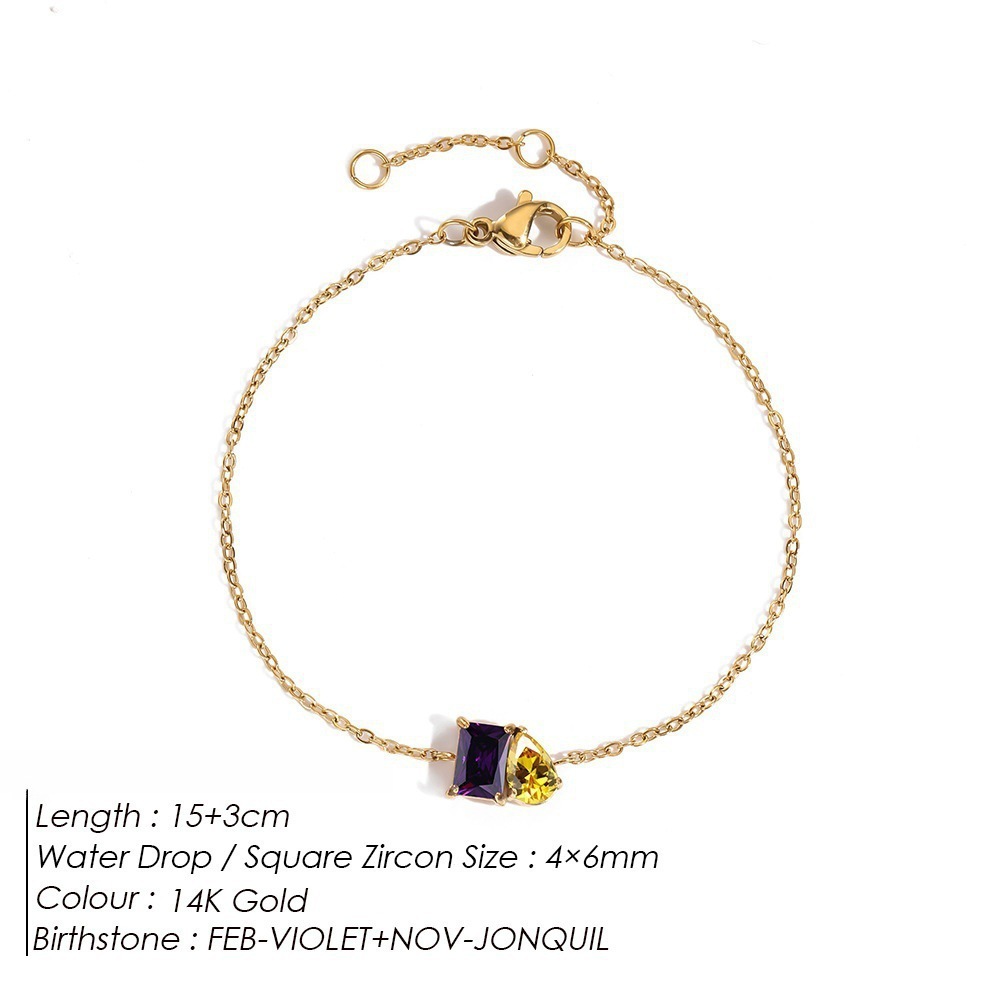 December Birthstone Romantic Teardrop Square Bracelet