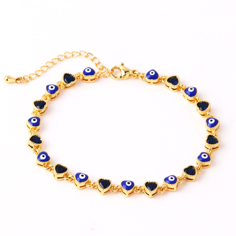 Heart Devil Eye Adjustable Bracelet