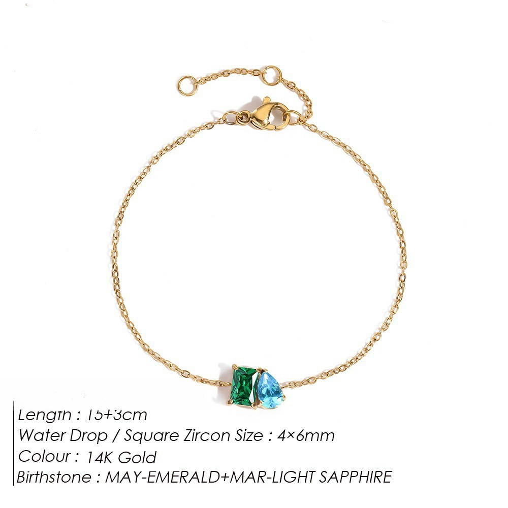 December Birthstone Romantic Teardrop Square Bracelet