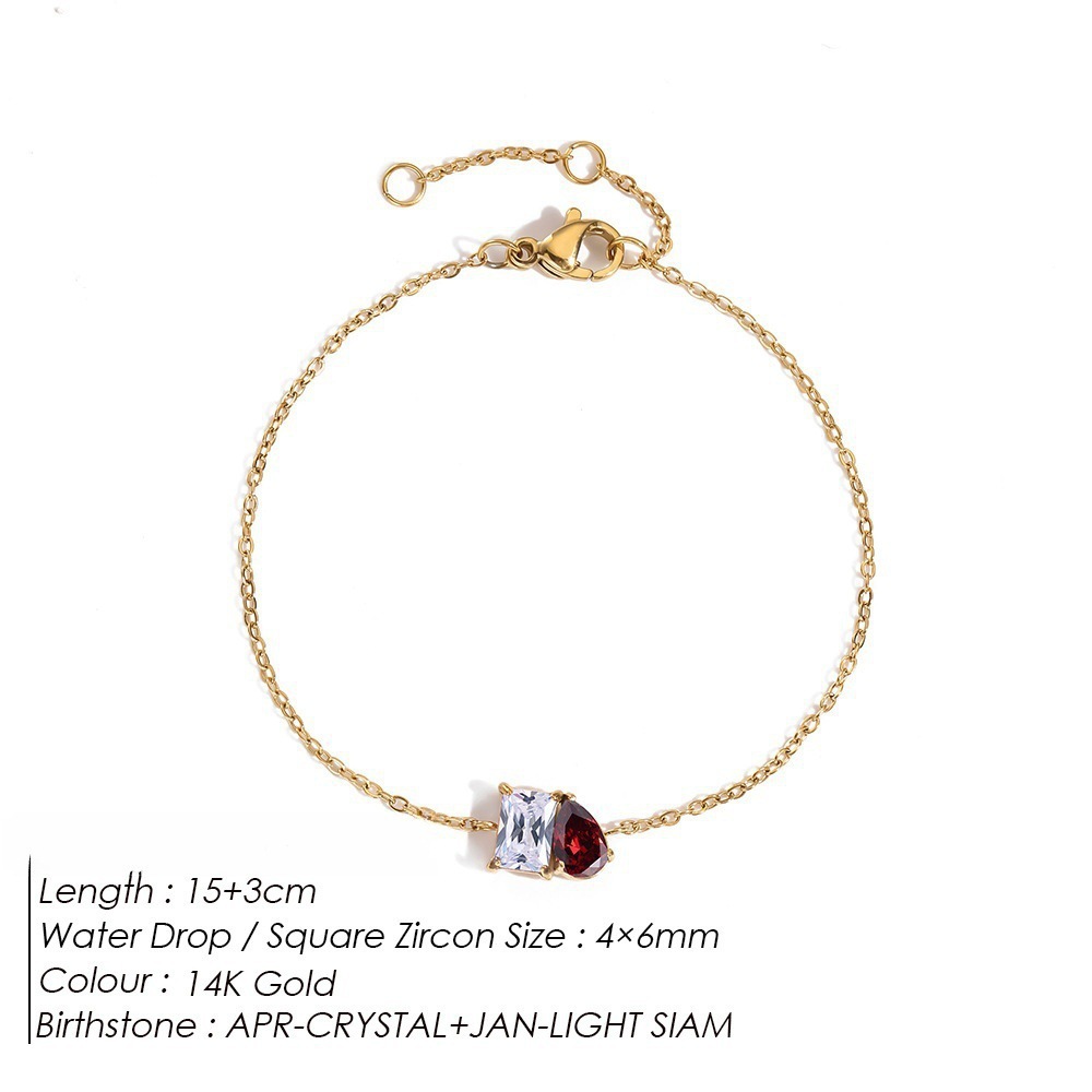 December Birthstone Romantic Teardrop Square Bracelet