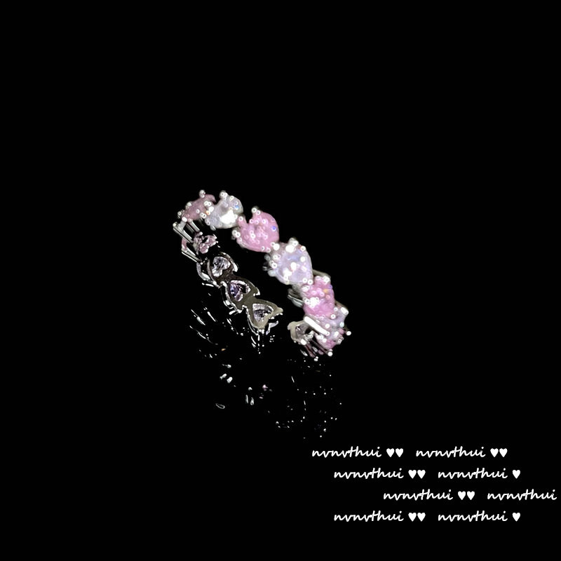 Candy pink heart-Bangle  / Necklace / Ring / Earrings