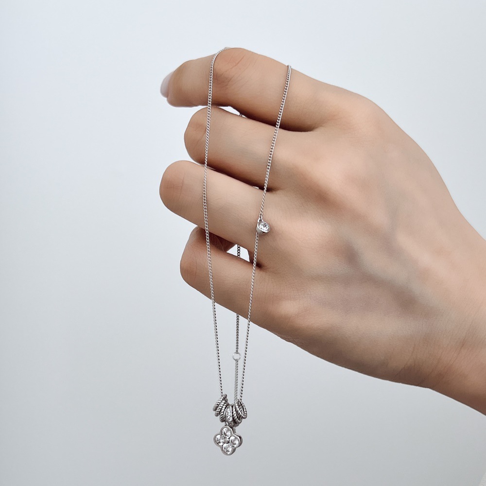 S925 Silver Luxury Sakura Necklace