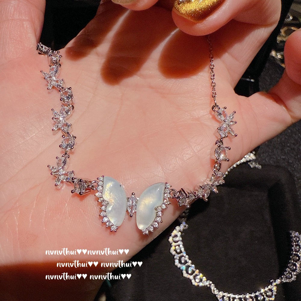 Vintage Butterfly Gem-Bracelet / Necklace / Ring / Earrings / Set