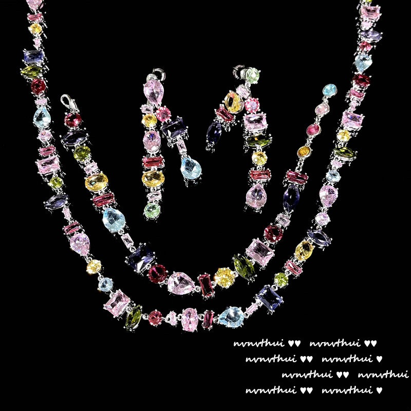 Garden Rainbow Gem-Bracelet / Necklace / Ring / Earrings / Set