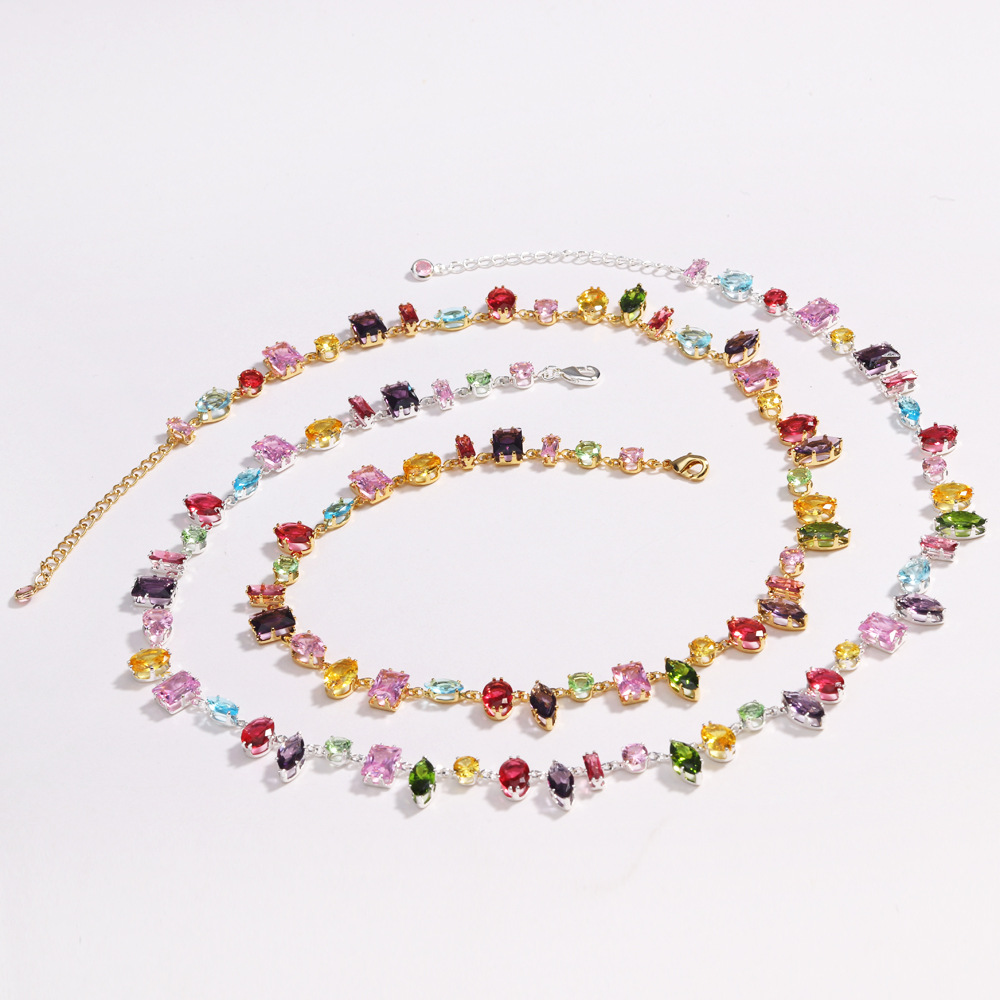 Colorful Crystal Charm Bracelet /Necklace