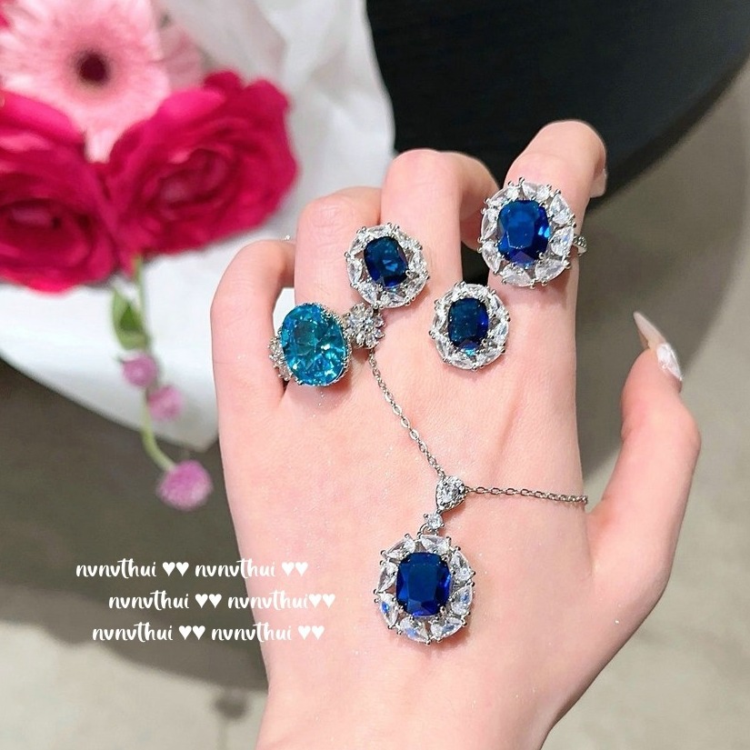 Sri Lankan Sapphire-Bracelet / Necklace / Ring / Earrings / Set