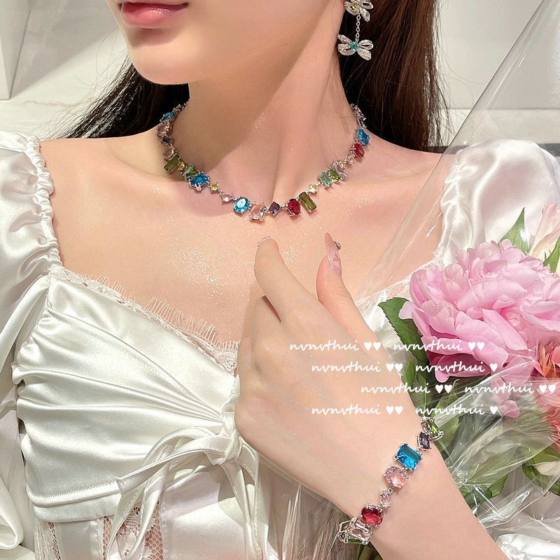 Vibrant Colorful Gemstone -Bracelet / Necklace / Ring / Earrings / Set