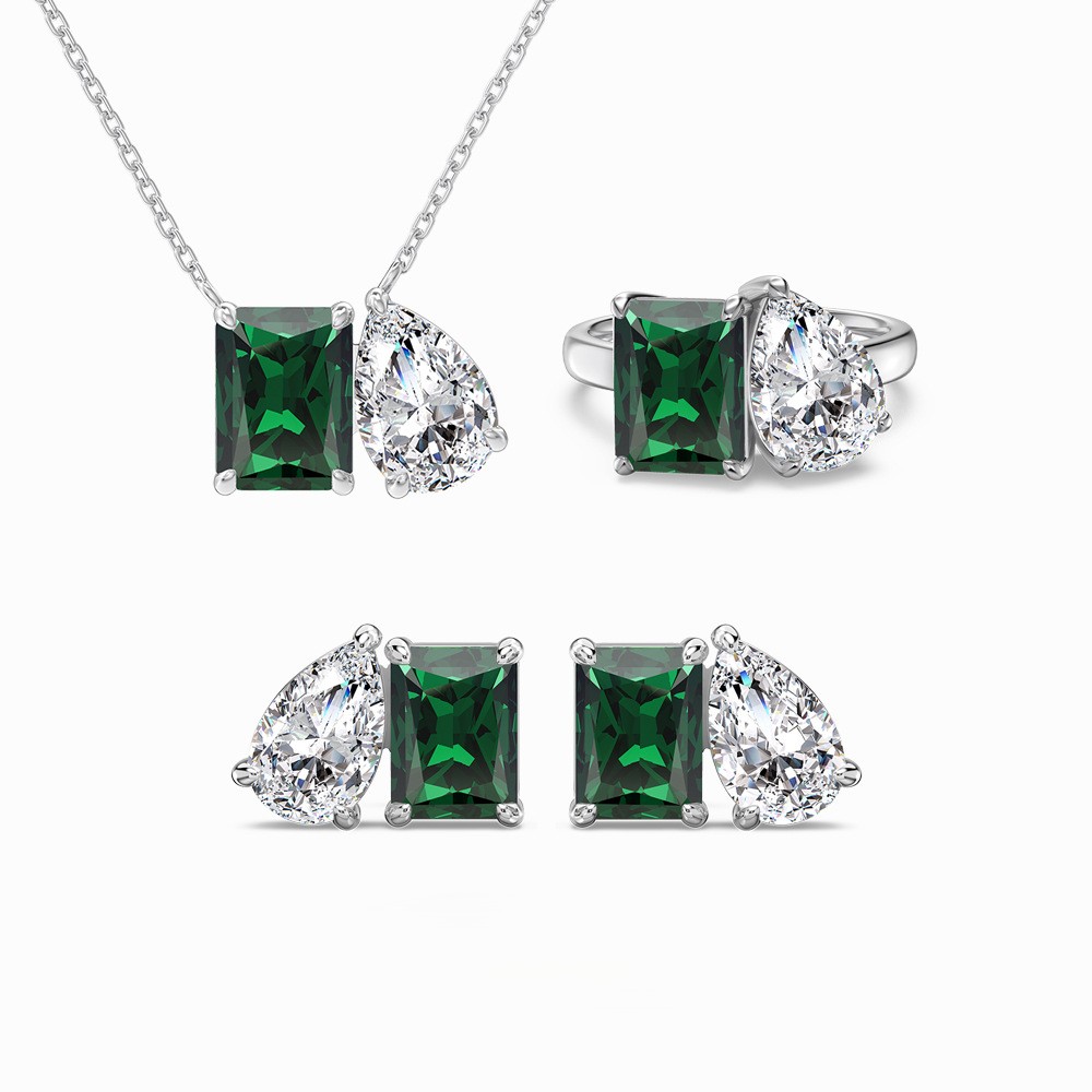 S925 Sterling Silver Water Drop -Necklace / Ring / Earrings / Set