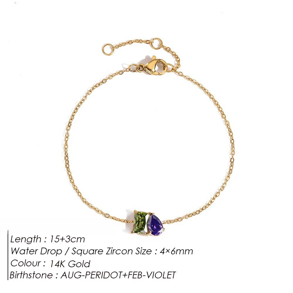 December Birthstone Romantic Teardrop Square Bracelet