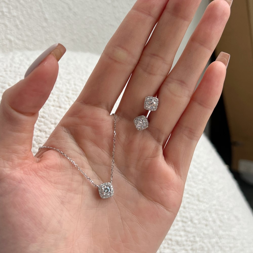 S925 Sterling Silver Dainty  - Necklace, Ring  Earrings Set