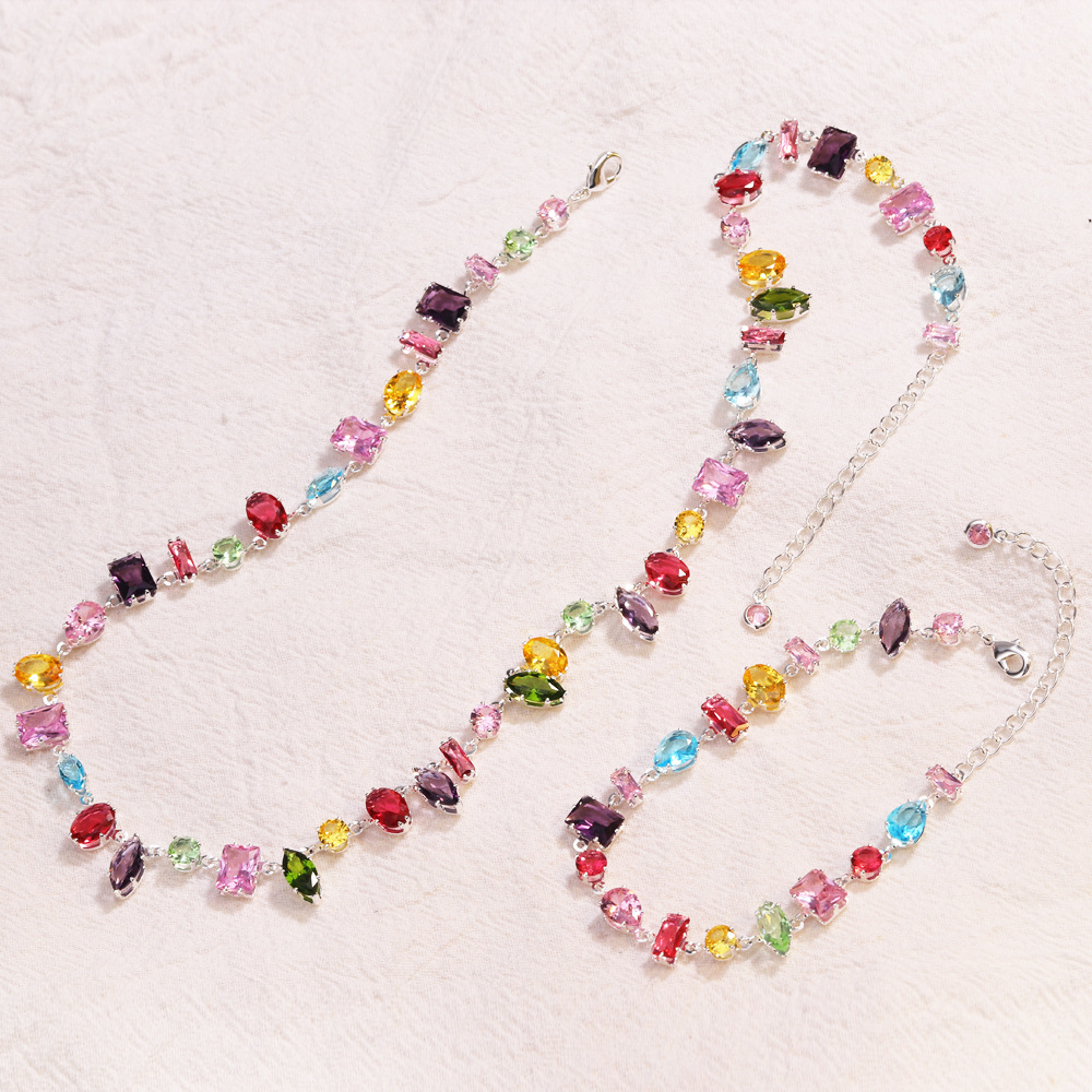 Colorful Crystal Charm Bracelet /Necklace