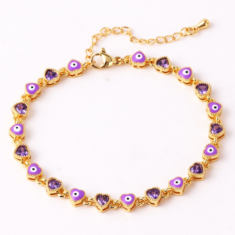 Heart Devil Eye Adjustable Bracelet