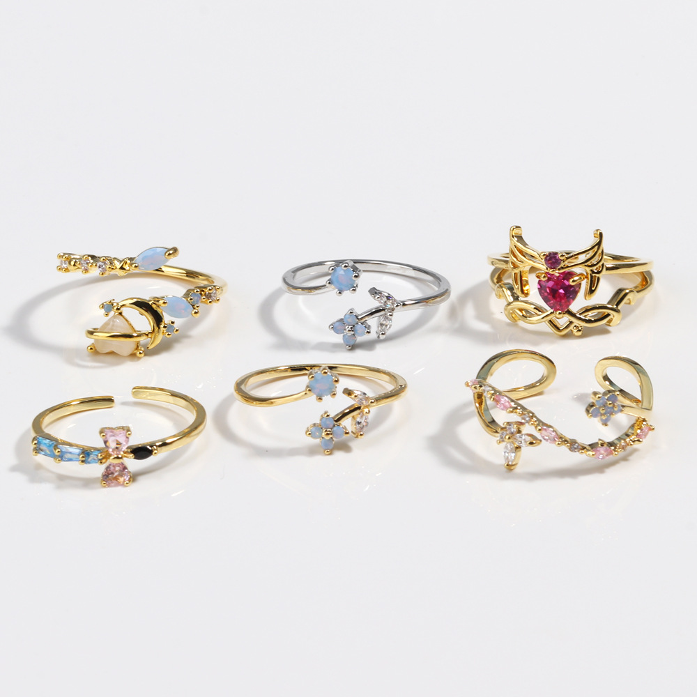 Dainty Blue Flower Bouquet Ring