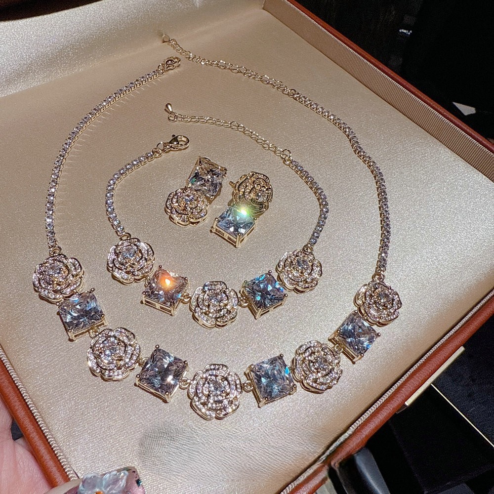 Rose Pink - Necklace/Bracelet/Earrings/Set