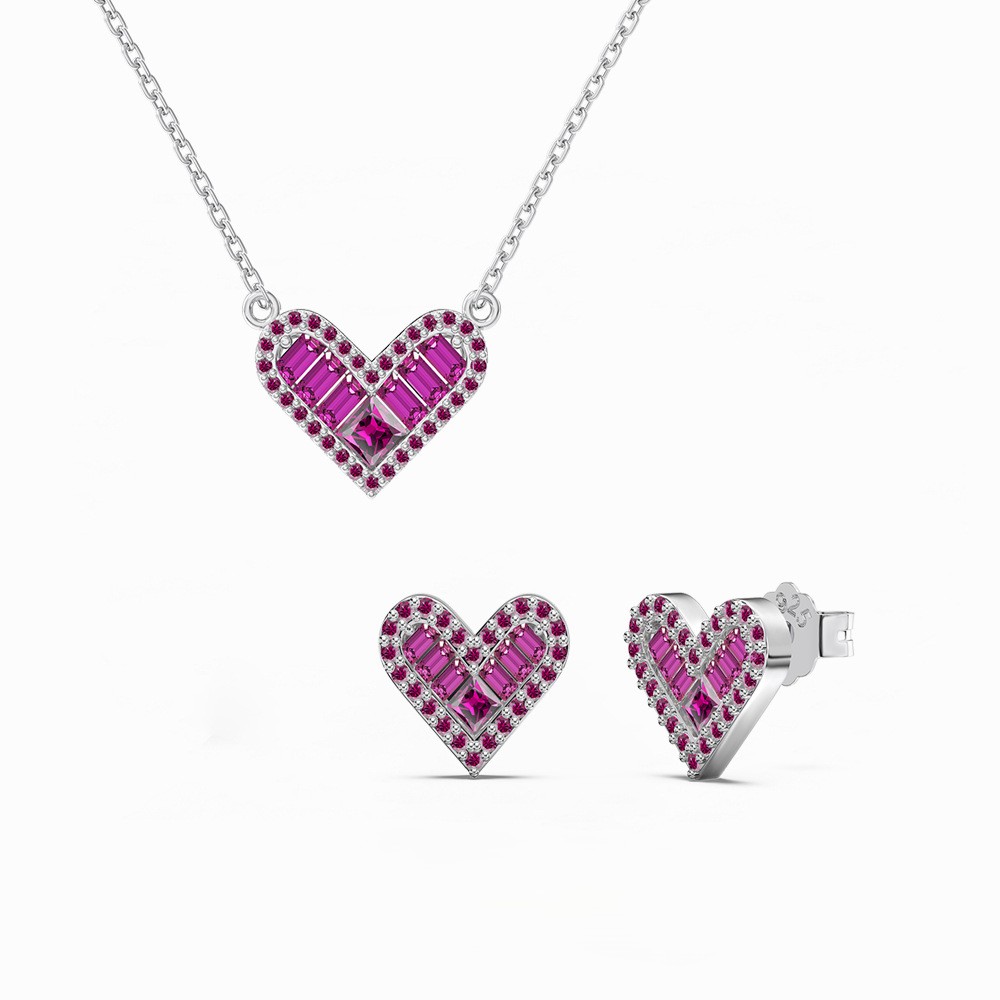 S925 Silver Dainty Heart -necklace/earrings·/set