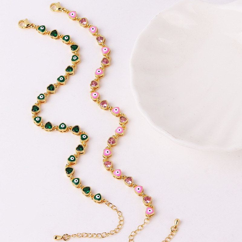 Heart Devil Eye Adjustable Bracelet