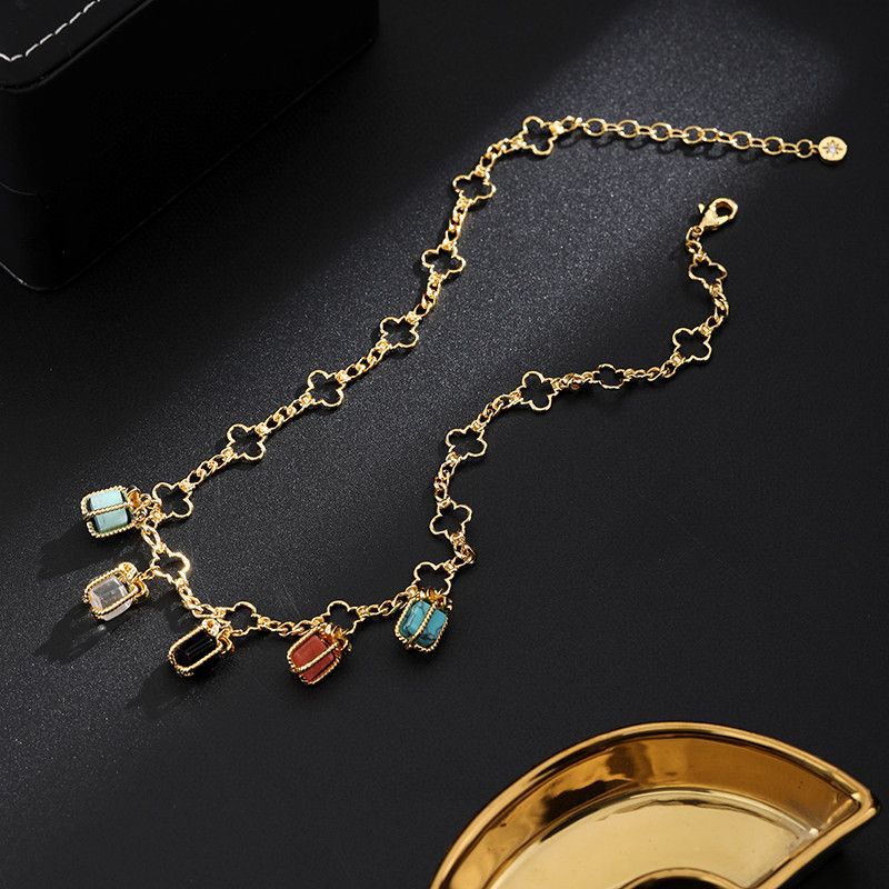 Sakura Small Perfume Bottle Pendant Collarbone Chain