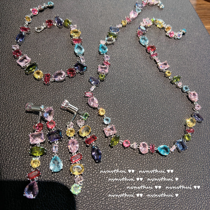 Vibrant Colorful Gemstone -Bracelet / Necklace / Ring / Earrings / Set