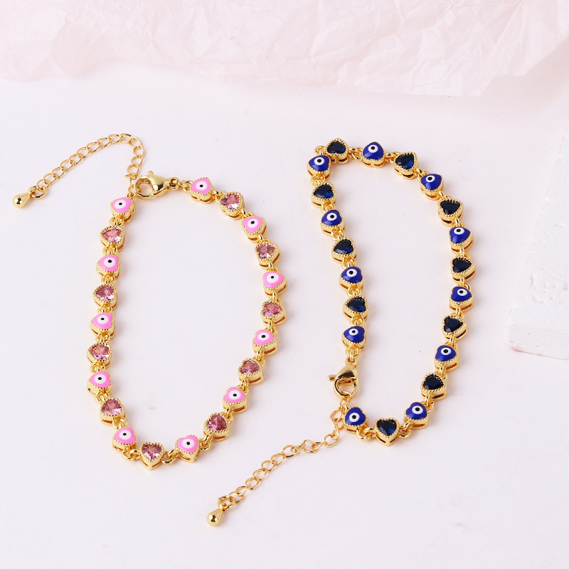 Heart Devil Eye Adjustable Bracelet