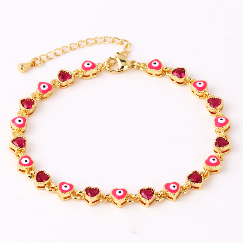 Heart Devil Eye Adjustable Bracelet