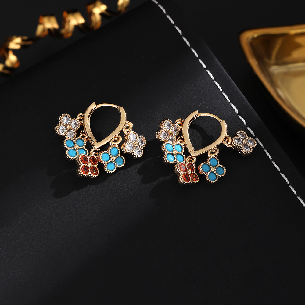 Trendy Colored Sakura Earrings & Ear Clips