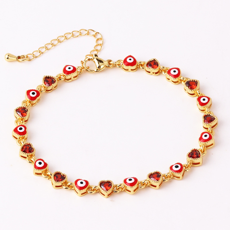 Heart Devil Eye Adjustable Bracelet
