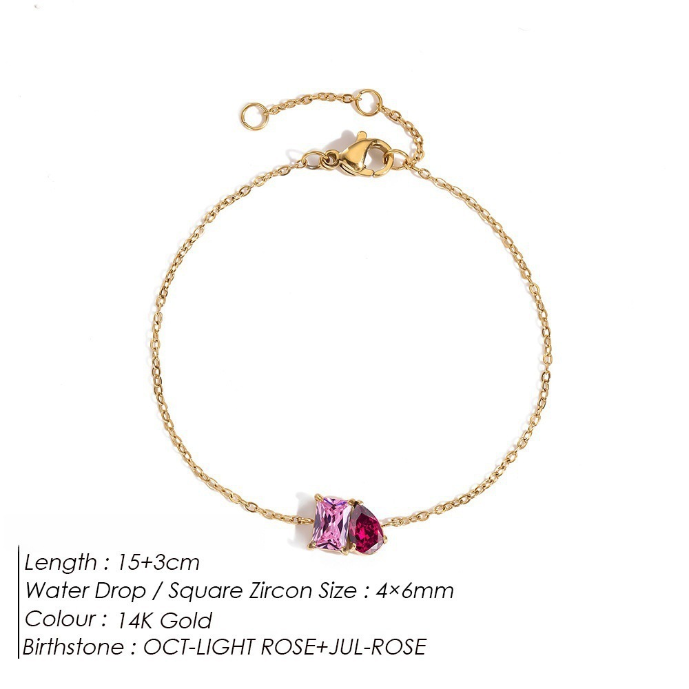 December Birthstone Romantic Teardrop Square Bracelet