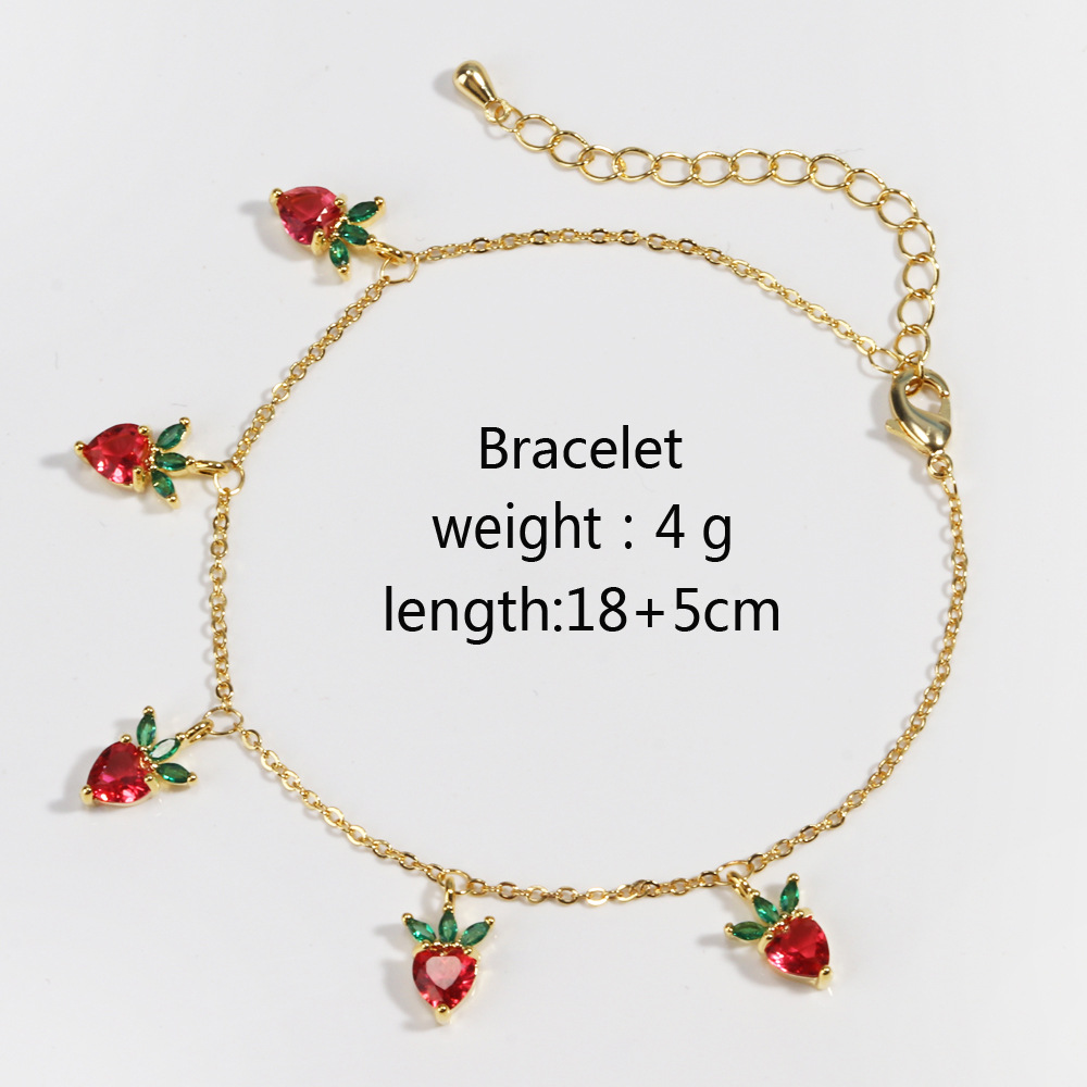 Cherry & Peach Tropical Fruit Clavicle Necklace/Bracelet