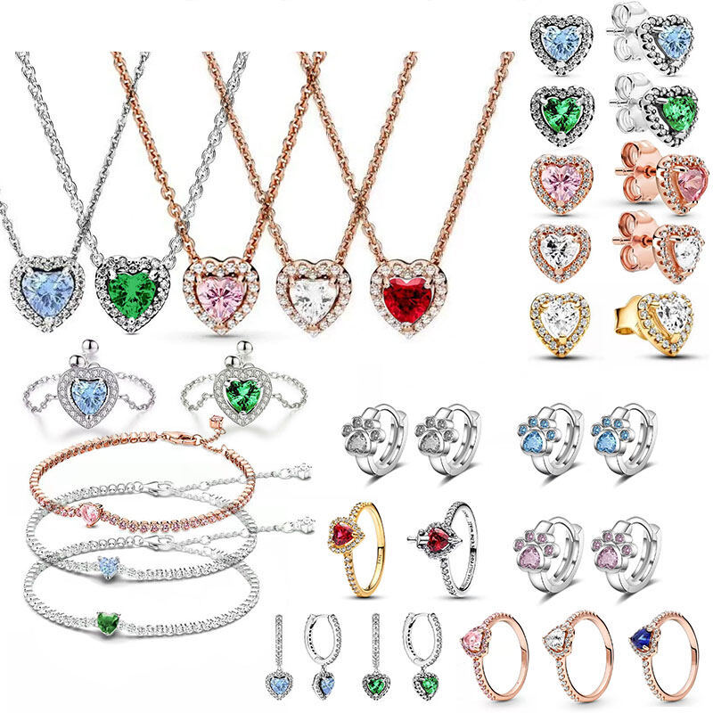 Silver Multi-Color Heart Ring Collection