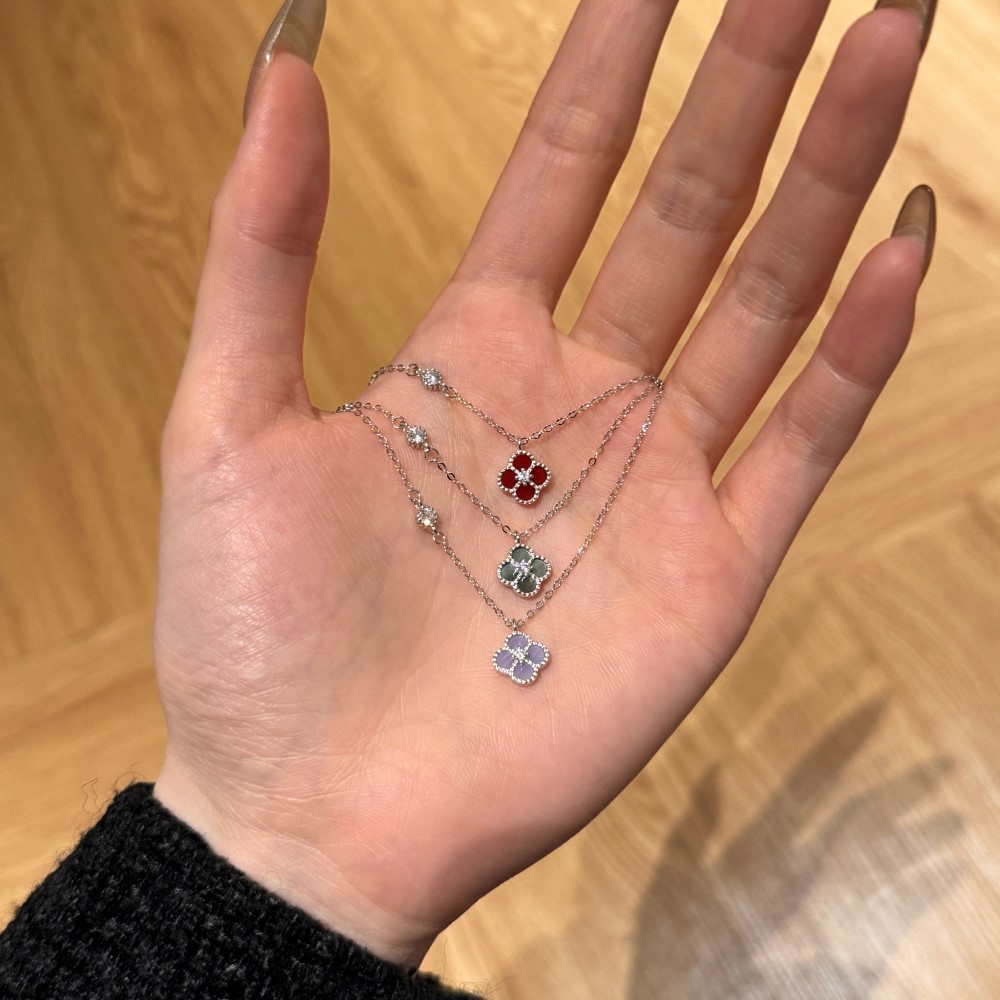 S925 Silver Sakura necklace（10 colours）