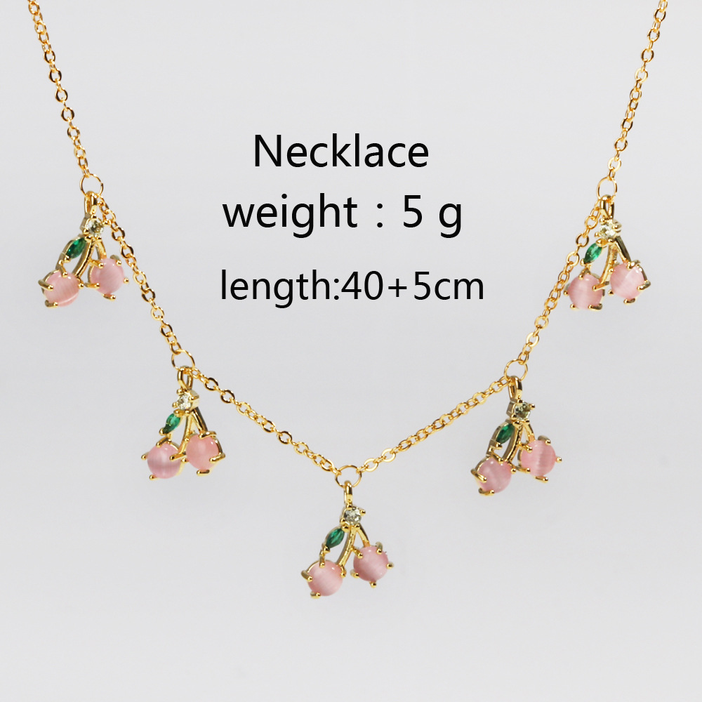 Cherry & Peach Tropical Fruit Clavicle Necklace/Bracelet