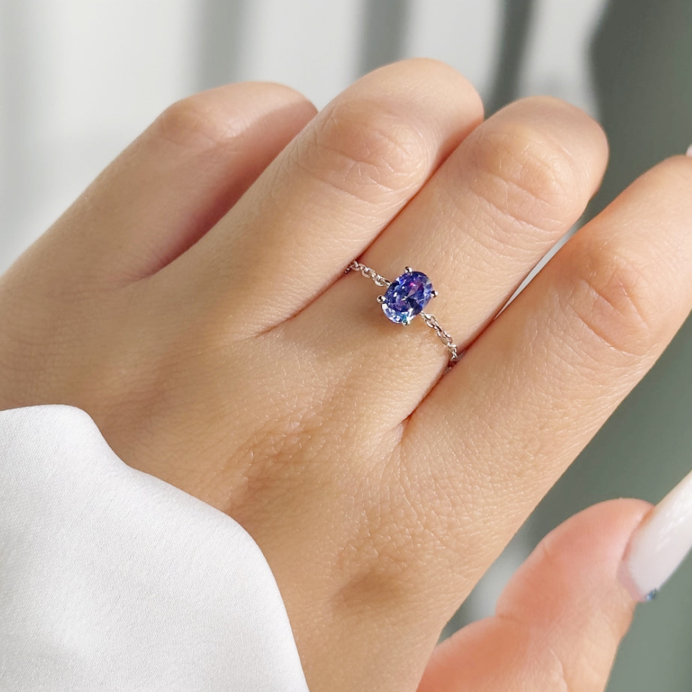 Oval Colored Zircon Ring