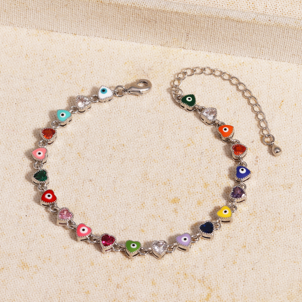 Heart Devil Eye Adjustable Bracelet
